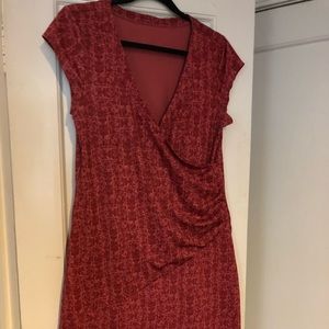Athleta “wrap” dress red/black